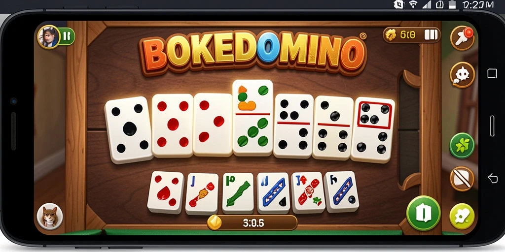 Tampilan gameplay BOKEDOMINO yang seru dan interaktif.