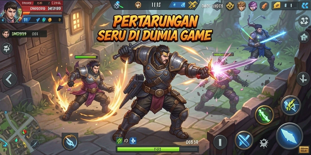 Gameplay seru DMD999 dengan pertarungan mendebarkan.