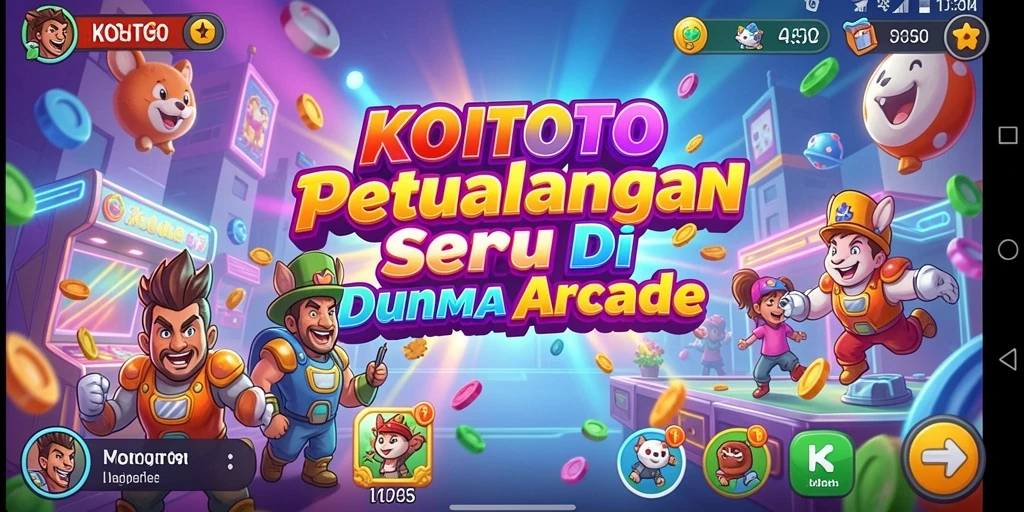 Screenshot utama KOITOTO menampilkan aksi seru dalam gameplay Arcade.