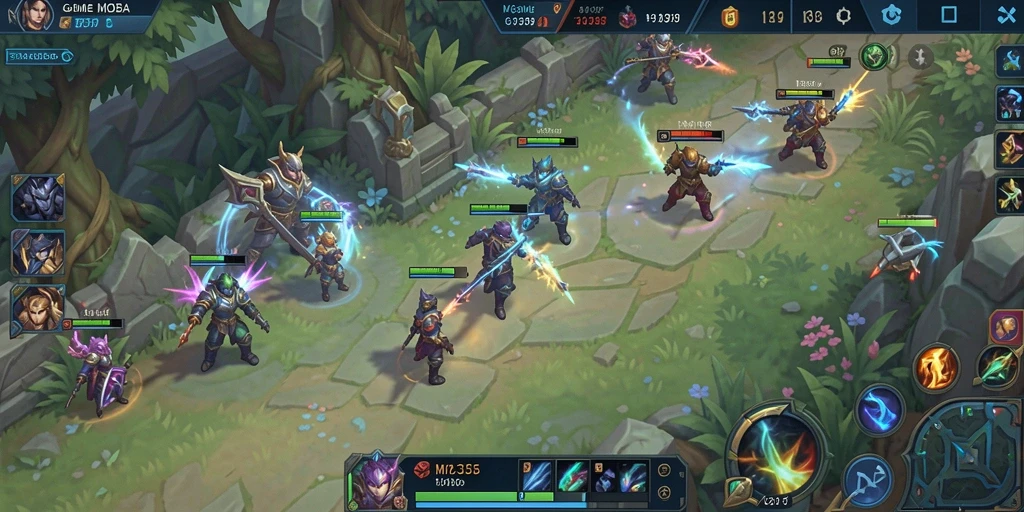 Tampilan gameplay menarik dari ME355 dalam pertempuran MOBA.