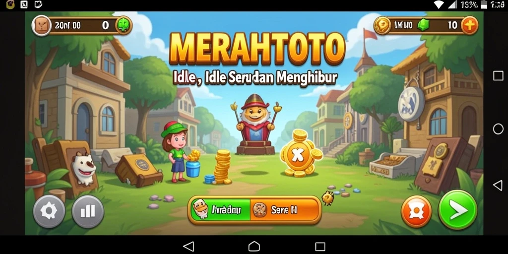 Screenshot MERAHTOTO menampilkan aksi gameplay Idle yang mengasyikkan.