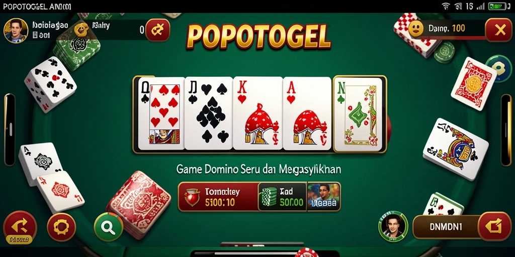 Tampilan menarik dari gameplay Domino di POPOTOGEL.